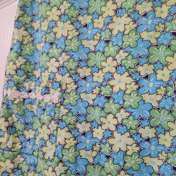 Lilly Pulitzer Blue and Green Floral Print Shift Dress